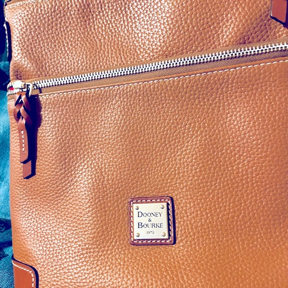 Dooney and Bourke Purse Orange/Tan with Brown Border and Gold Label. Like New! - Picture 4 of 10